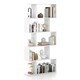 image 1 of COSTWAY 5-tier Bookcase S-Shaped Bookshelf Display Rack White White