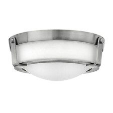 Hathaway 2 Light Small Flush Mount Ceiling Light Nickel, E27