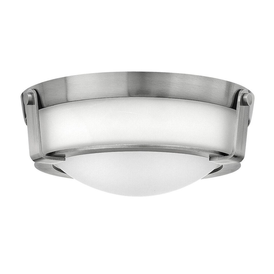 image 1 of Hathaway 2 Light Small Flush Mount Ceiling Light Nickel, E27