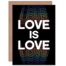 Love Is Rainbow Retro Typography Quote Card