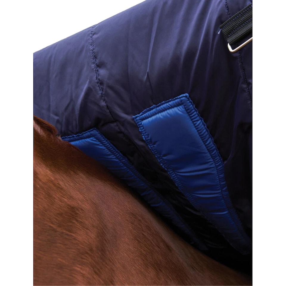 image 1 of Weatherbeeta Comfitec Plus Dynamic Detachable Neck Horse Turnout Rug | Blue | Navy/Forest Green | 7Ft | 1