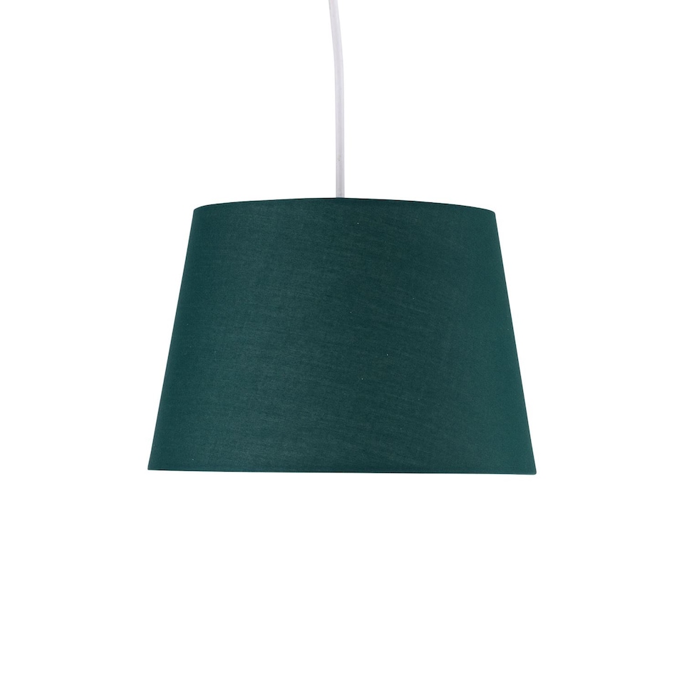 image 1 of Set of 2 Dark Green 23cm Tapered Cylinder Pendant or Lamp Shades | Green | Medium | 2