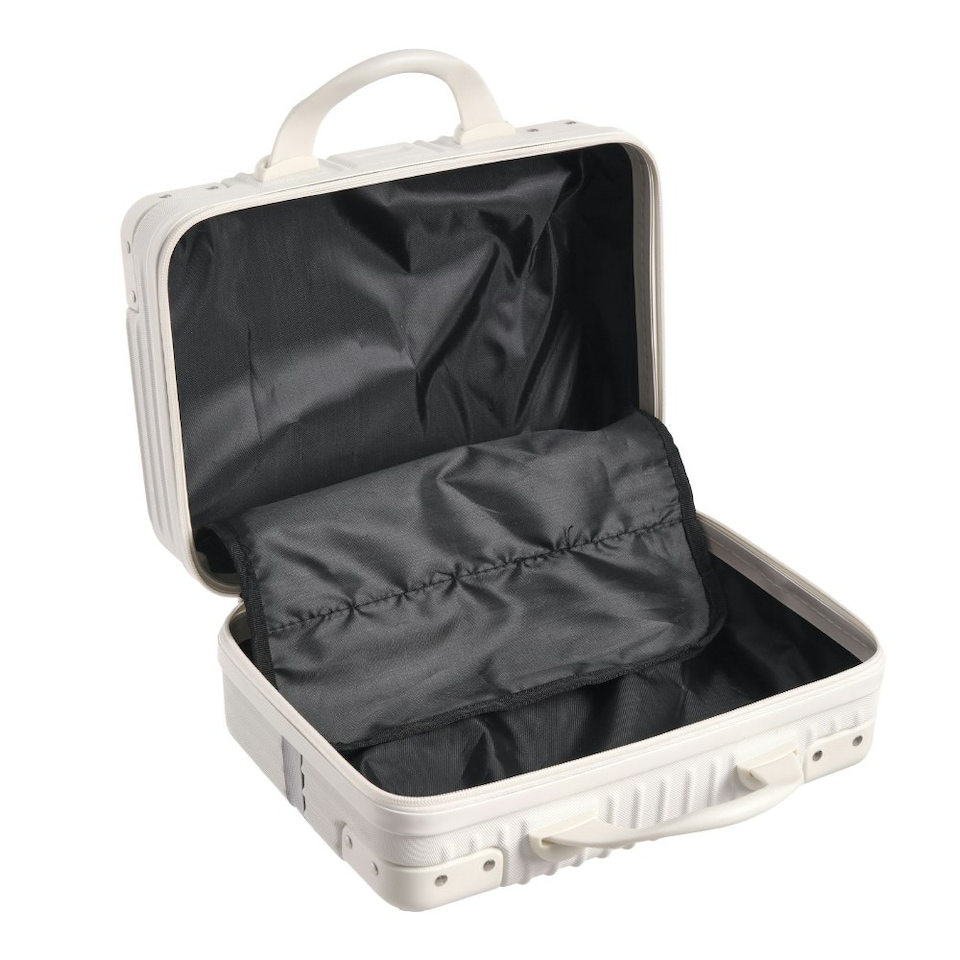 image 1 of Living and Home Portable Plastic Makeup Case for Travel White | Personal Item