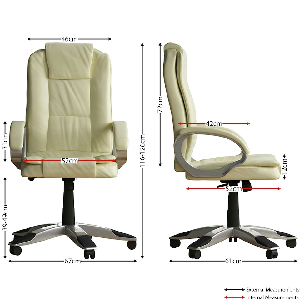 image 1 of Vida Designs Charleton Office Chair Computer Desk Table Chair, Cream