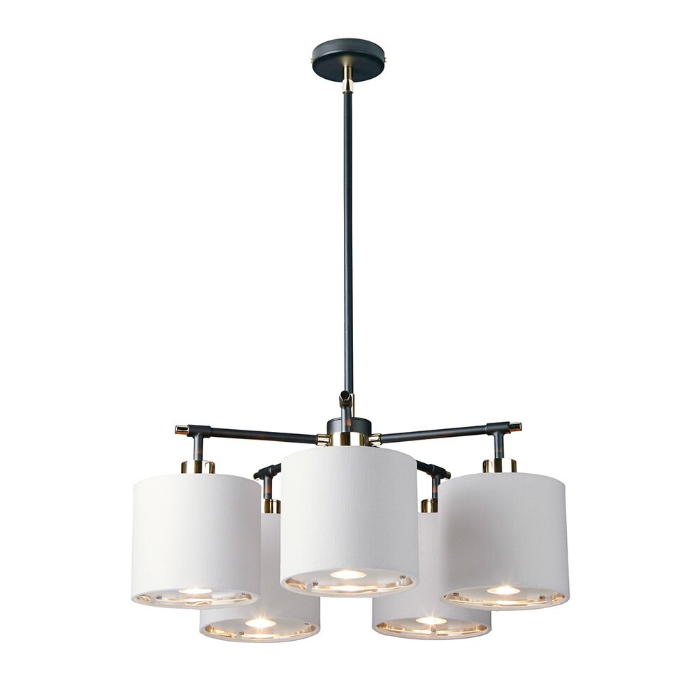 image 1 of Balance 5 Light Multi Arm Pendant Ceiling Light, Black, Polished Nickel