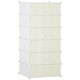image 1 of HOMCOM 6 Tier Shoe Rack Plastic Storage Cabinet Modular Shoe Tower White White