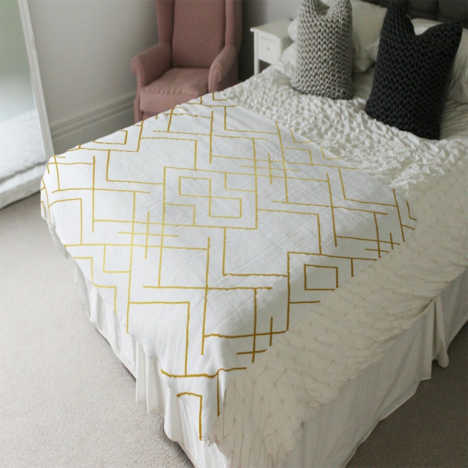 image 1 of Golden Geo Pattern (Blanket)