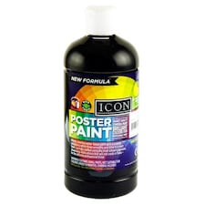 500ml Black Poster Paint by Icon Art