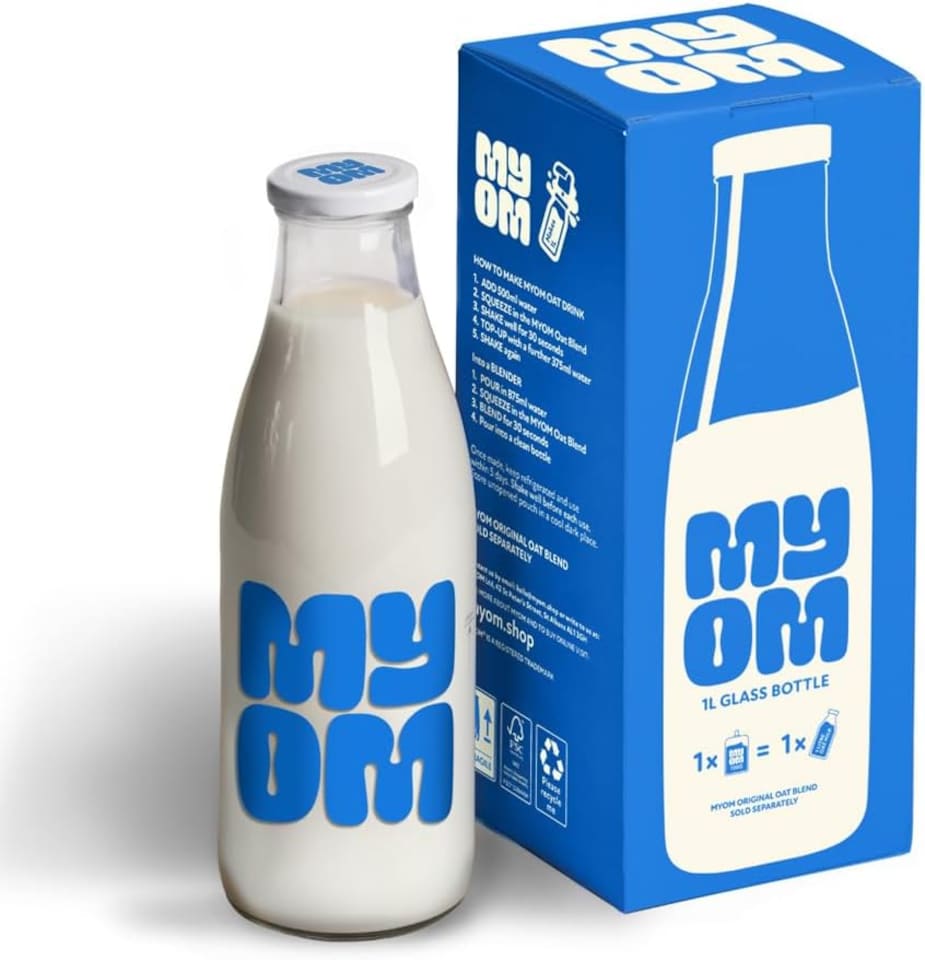 image 1 of MYOM 1L Glass Milk Bottle