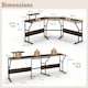 image 2 of COSTWAY L-shaped Desk Corner Computer Workstation Coffee Brown