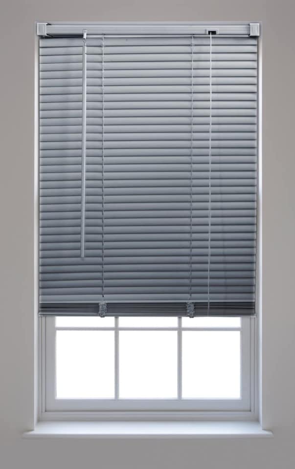 image 1 of FURNISHED Made to Measure Venetian PVC Window Blinds Custom Fit, Easy Install & Modern Light Control | Grey | Grey | (W) 105cm x (L) 210cm