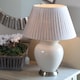 image 4 of Cream Ceramic Table Lamp With Pleat Empire Lampshade