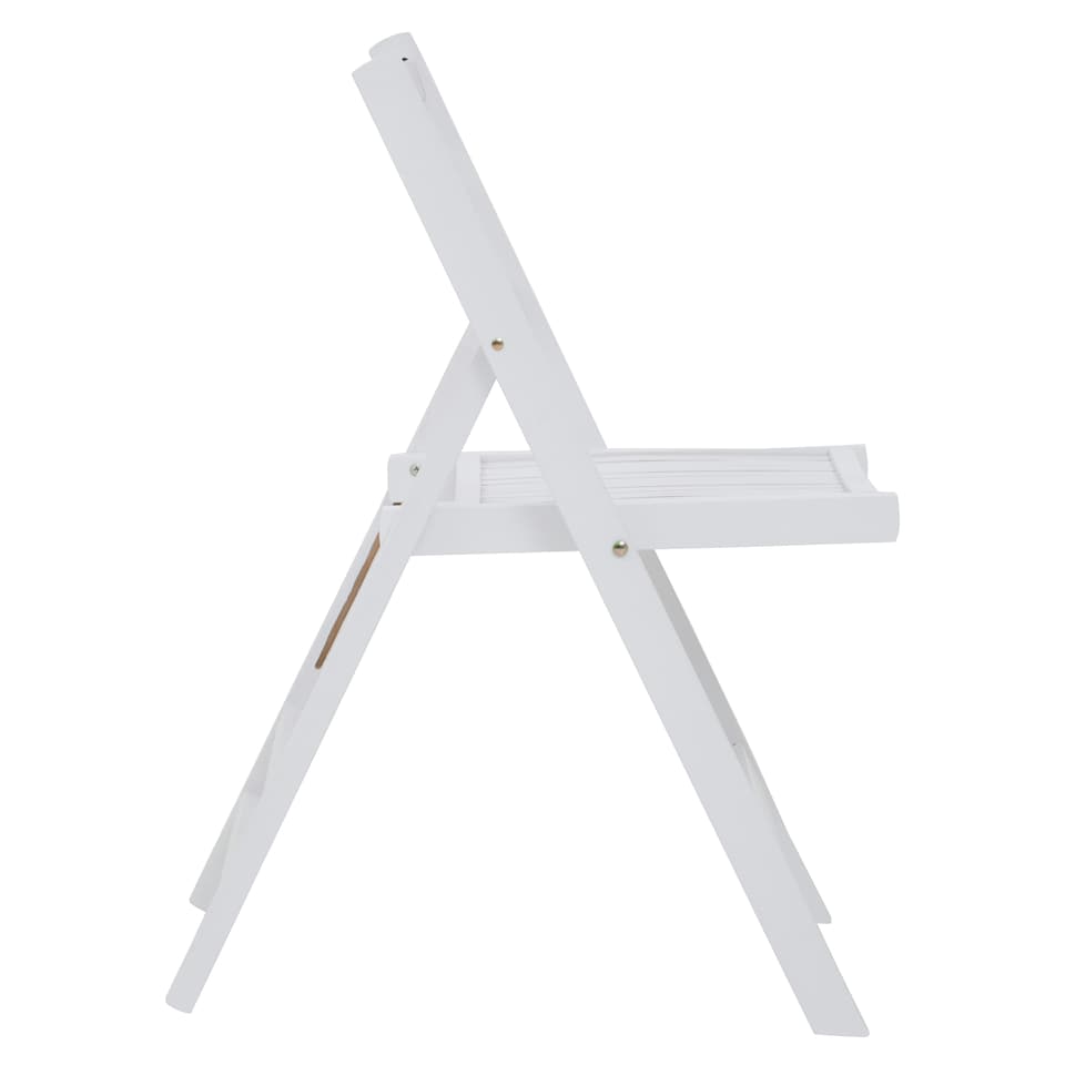 image 1 of Interiors by Premier Wood White Finish Folding Chair, Space-saver Camping Chair, Easy Foldable Wood Chair, Easy to Clean Chair