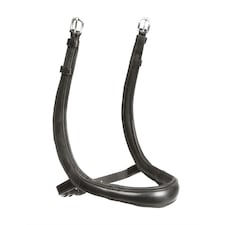 Velociti Ergonomic Leather Horse Cavesson Noseband - Black - Cob
