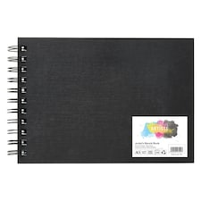 Artiste Hardback Sketchbook Landscape Wiro, White, A5, 160gsm 50 Sheets