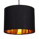 image 2 of Modern Black Cotton Fabric Small 8 Drum Lamp Shade with Shiny Golden Inner | Black | 8"