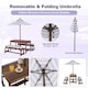 image 4 of COSTWAY 4 PCS Wooden Kids Picnic Table Bench Children Outdoor Activity Desk-Grey