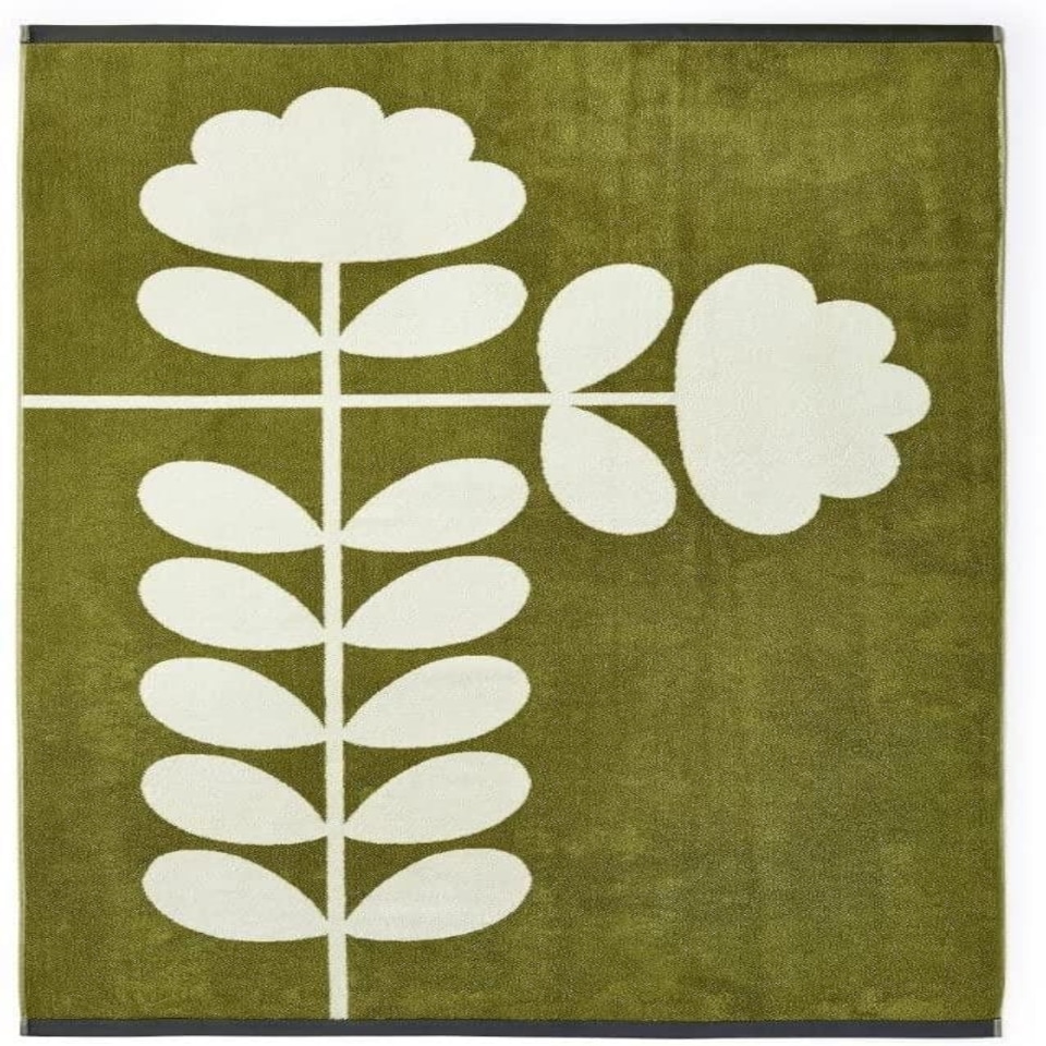 Orla Kiely Cut Stem Moss/Charcoal Bath Sheet 100x150cm