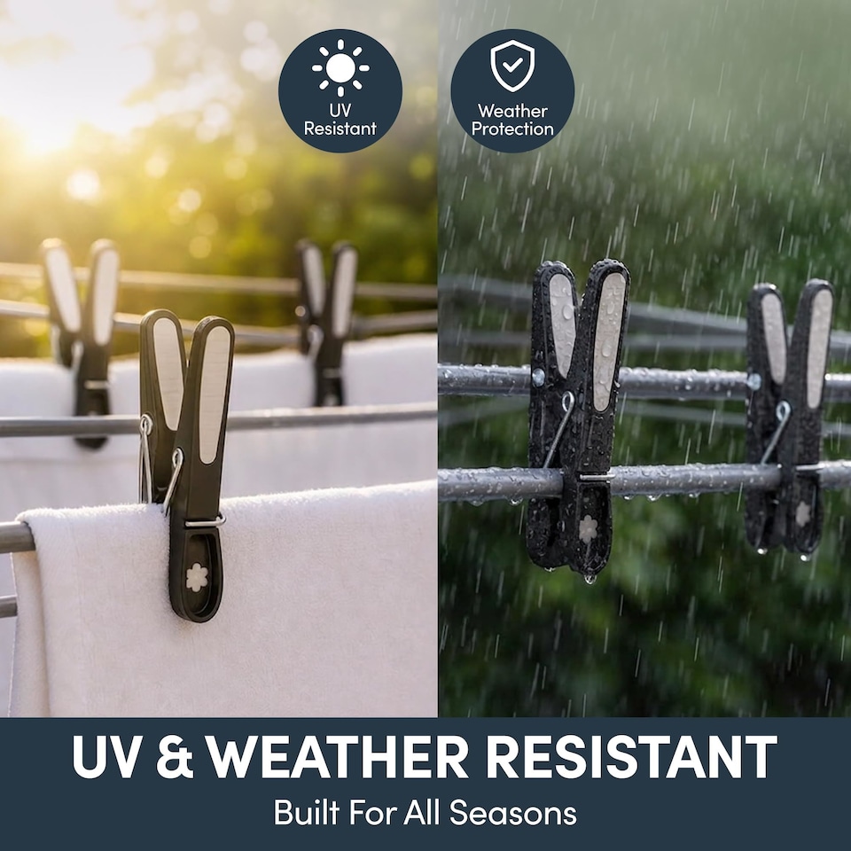 image 1 of Keplin UV Resistant Plastic Clothes Pegs with Metal Spring for Washing Line