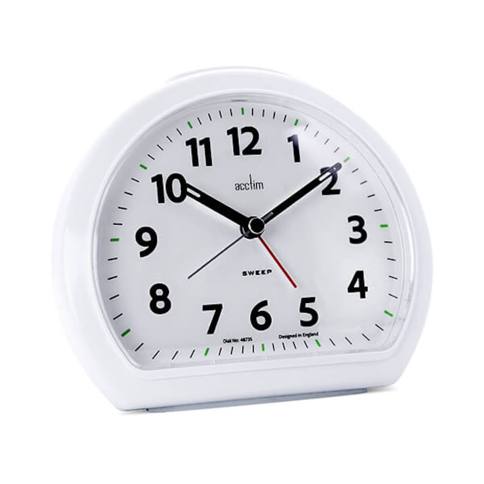 image 1 of Acctim Colm White Analogue Alarm Clock