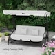 image 7 of Outsunny Waterproof Garden Swing Canopy Replacement 3 Seater, Light Grey Black