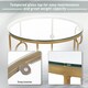 image 5 of HOMCOM Set of 2 Nesting Coffee Table, Side Tables with Glass Top, Gold Tone Gold