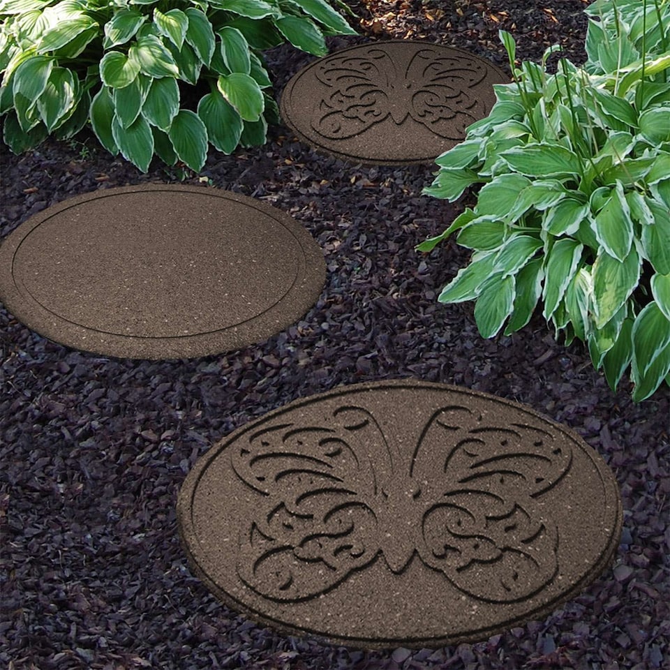 image 1 of Nicoman Round Brown Butterfly Stepping Stone - Pack of 1 | Brown | Bown | Pack of 1