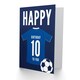 image 2 of Football Strip Kit Jersey Top On Dark Blue 10 Year old Kids 10th Birthday Card