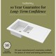 image 4 of Balterley 101cm Inset Counter Top 1.5 Bowl Fireclay Ceramic Kitchen Sink with Plain Drainer | White | White | 1