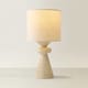 image 4 of ValueLights Cady Stone Effect Natural Table Lamp with Drum Shade
