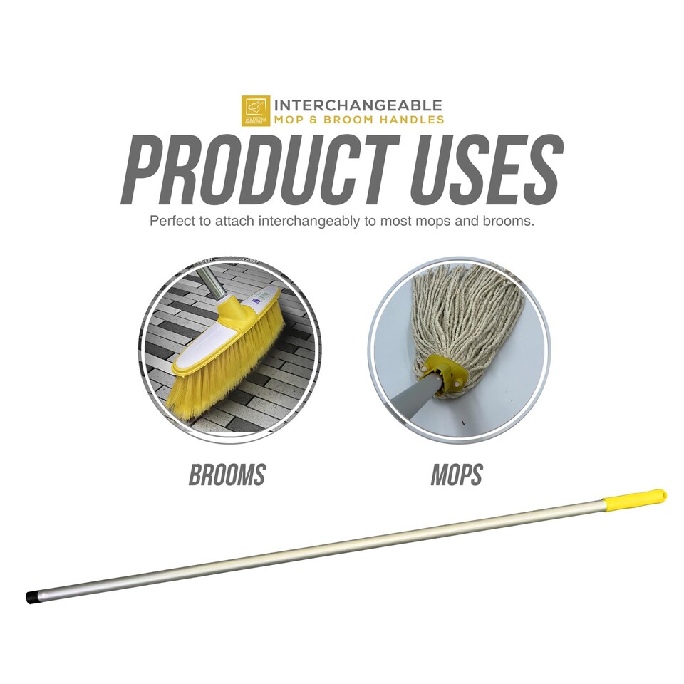image 1 of Colour-Coded Aluminium Mop & Broom Handle 120cm Universal Screw Fit
