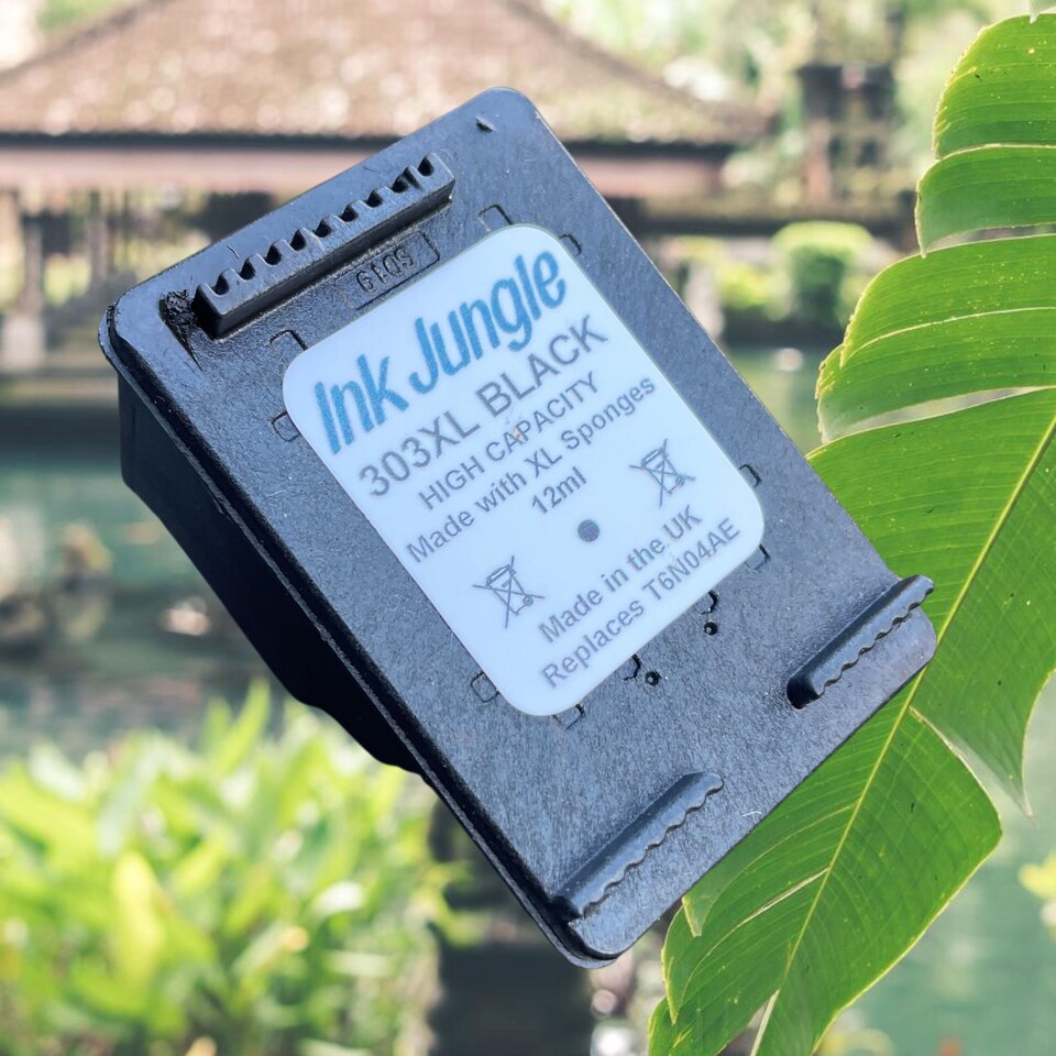 image 1 of 2x Ink Jungle 303XL Black & Colour Refilled Ink Cartridges - Replaces HP 303XL Black & Colour