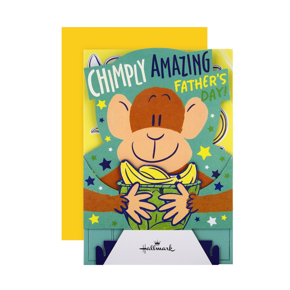 image 1 of Hallmark Father's Day Card - With 3D Pop-Up Monkey Game Design