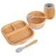 image 1 of Tiny Dining 5pc Bamboo Segmented Baby Weaning Set - Grey
