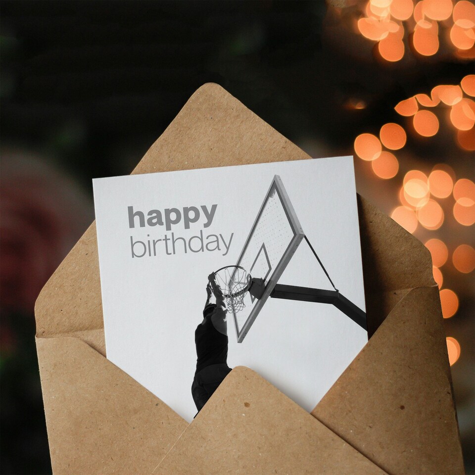 image 1 of Happy Birthday Basketball Hoop Slam Dunk Sport Birthday Card