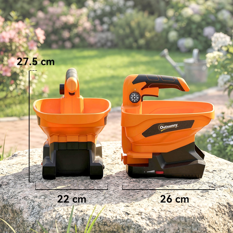 image 1 of Outsunny Cordless Spreader, 3.3L Handheld Seed Spreader with Adjustable Flow