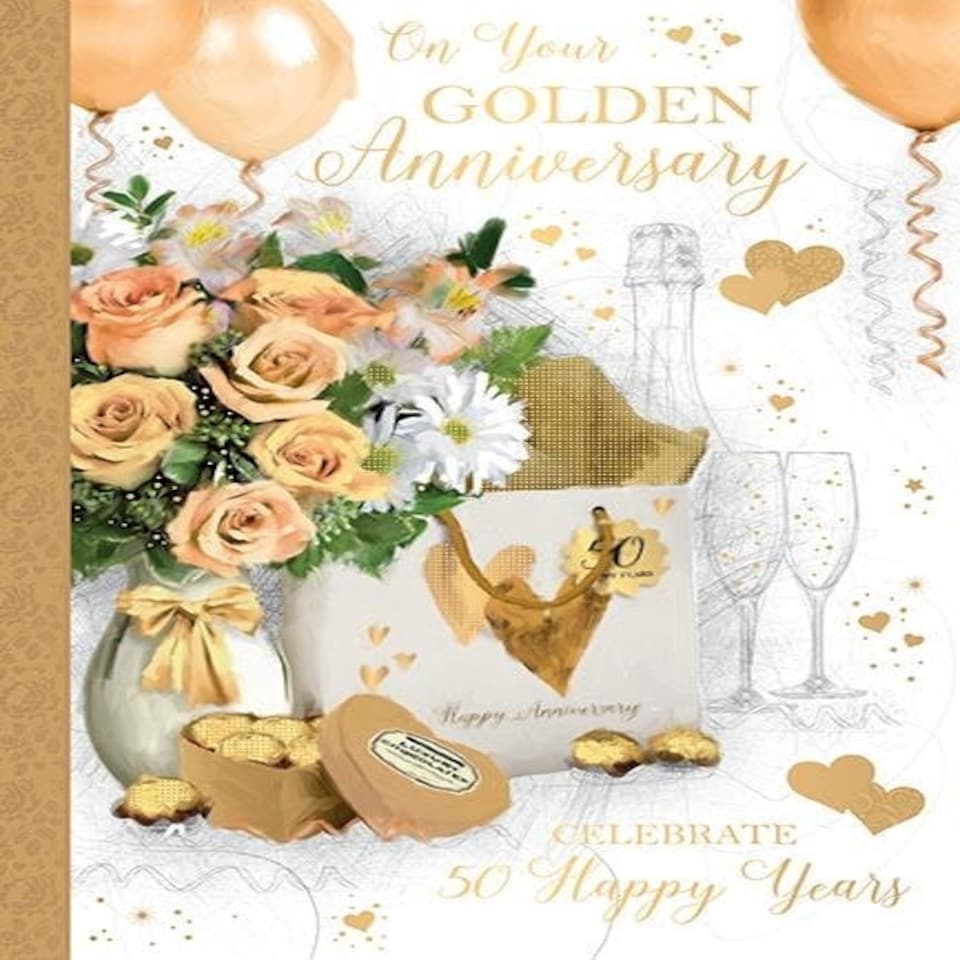Words 'n' Wishes Golden Anniversary card