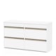 image 5 of FURNICOMP Avery 6 Drawer (3+3) Matt White and Oak Wide Chest of Drawers
