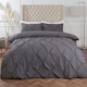 image 1 of OHS Pinch Pleat Diamond Pintuck Duvet Cover and Pillowcase Set, King - Charcoal