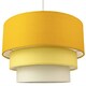 image 1 of Contemporary Round Triple Tier Ochre/Mustard Cotton Fabric Pendant Light Shade