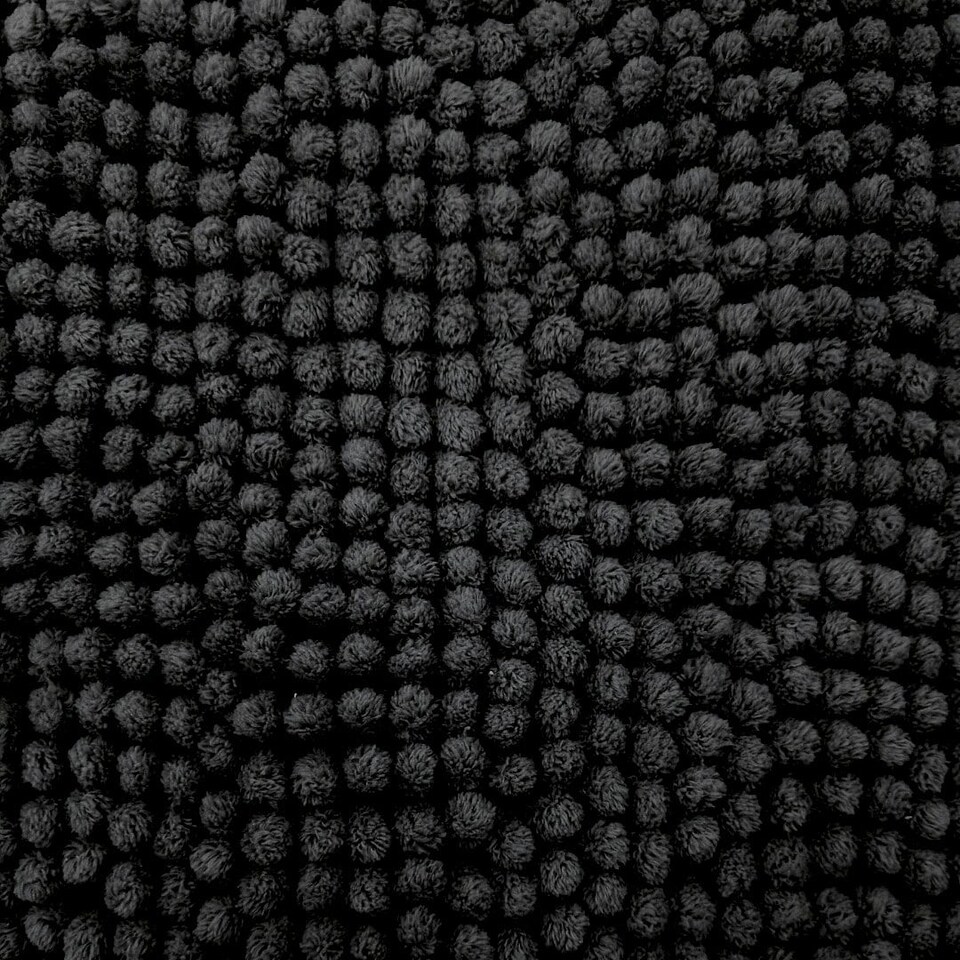 image 1 of Chenille Bobble Bath Mat Non-Slip 50 x 80cm - Black