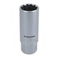 image 2 of Metric Thin Walled Spark Plug Sockets 14mm 16mm + 18mm 12 Point Bi-hex 3pc