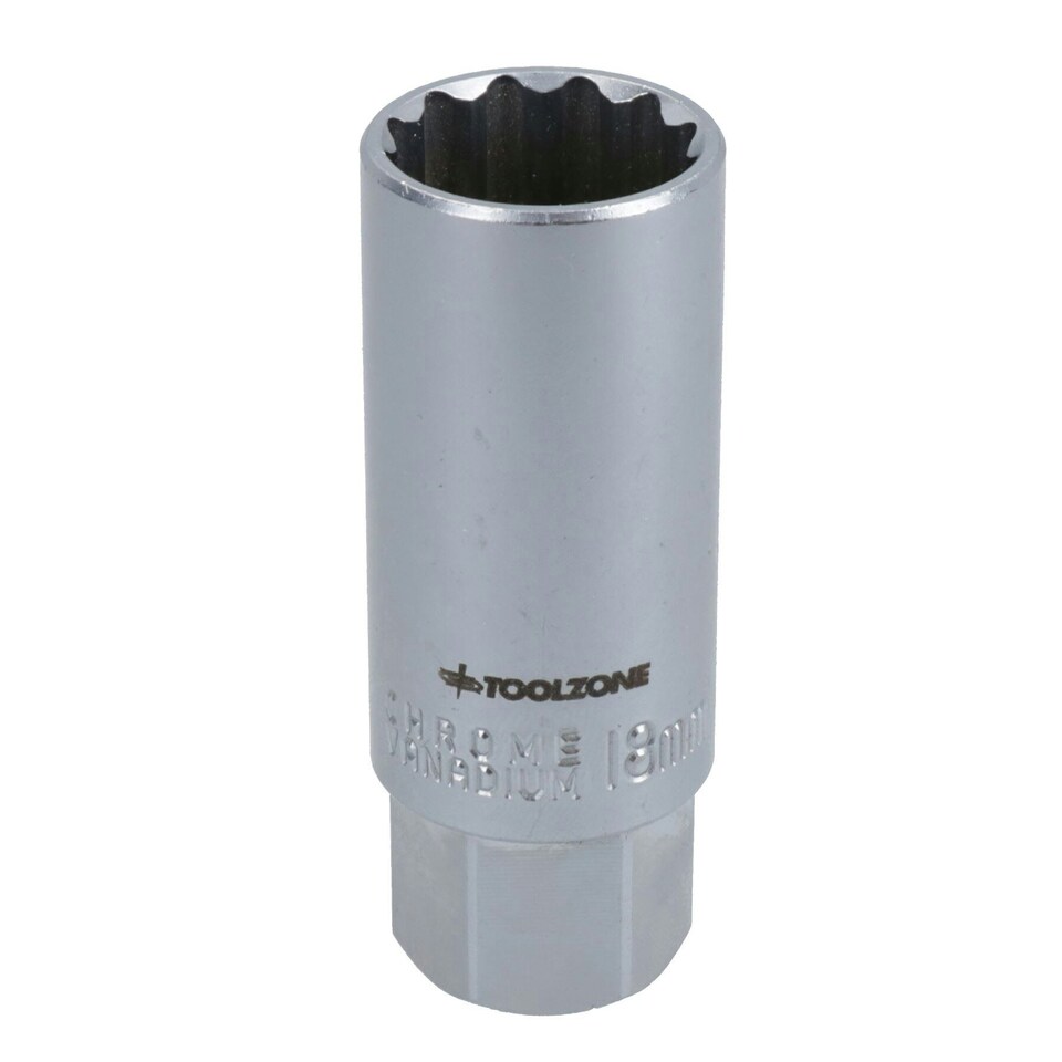 image 1 of Metric Thin Walled Spark Plug Sockets 14mm 16mm + 18mm 12 Point Bi-hex 3pc