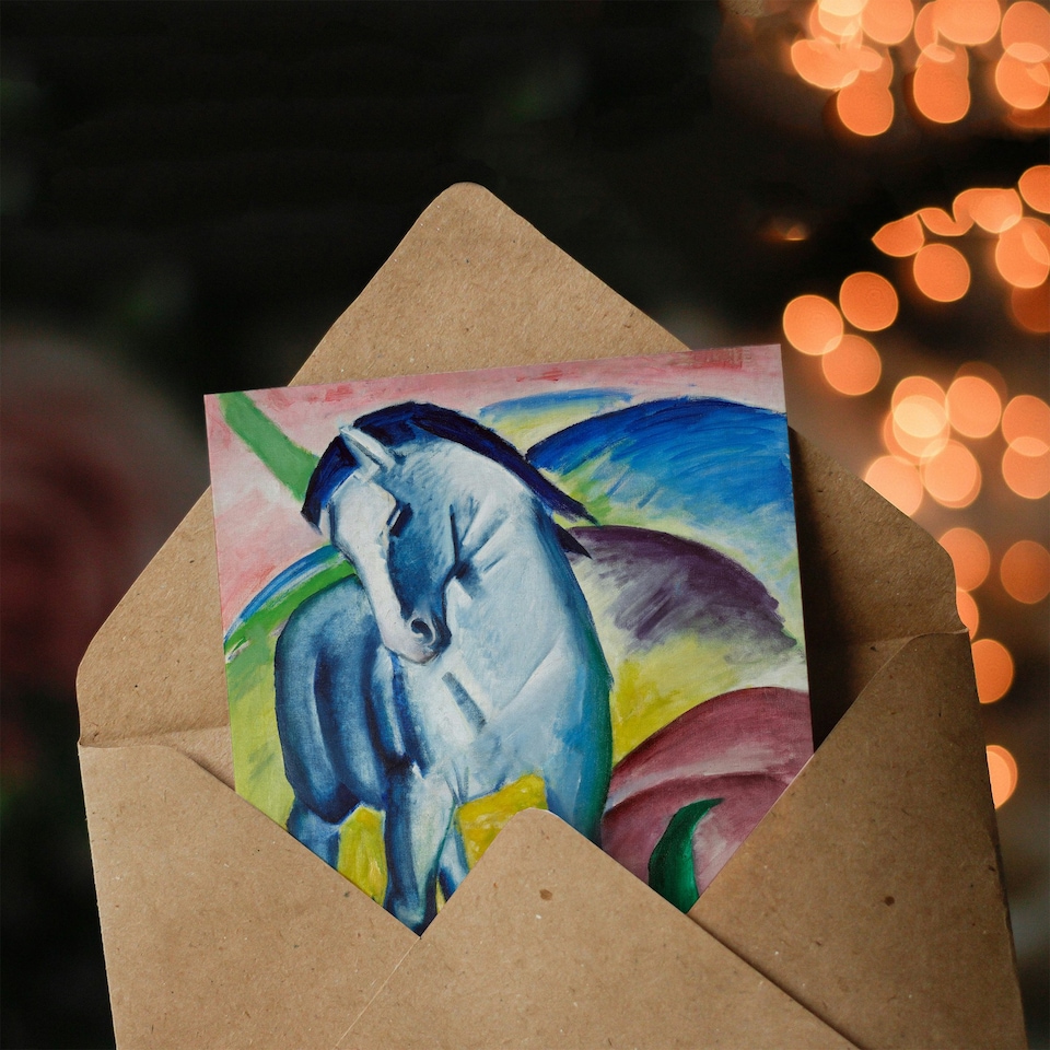 image 1 of Franz Marc Art Card Blue Horse I Expressionist Painting