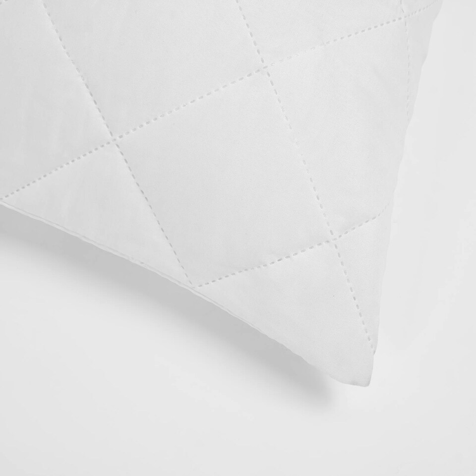 image 1 of OHS 2 x Pinsonic Quilted Soft Touch Cushion Cover Pillow Protector, 48x74cm - White