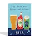 image 2 of Funny Beer Illustration Birthday Card For Him