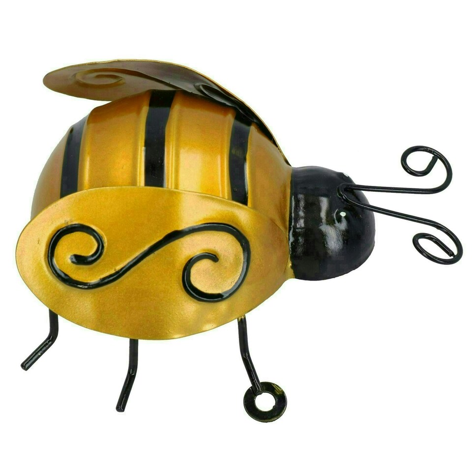 image 1 of Small 3D Metal Bumblebee Wall Art Home Garden Decor Ornament Gift