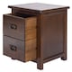 image 6 of Boston Handcrafted 2 Drawer Bedside Cabinet - Dark Brown Lacquer Finish, Colonial Design | Brown | Dark Brown | One Size | 1
