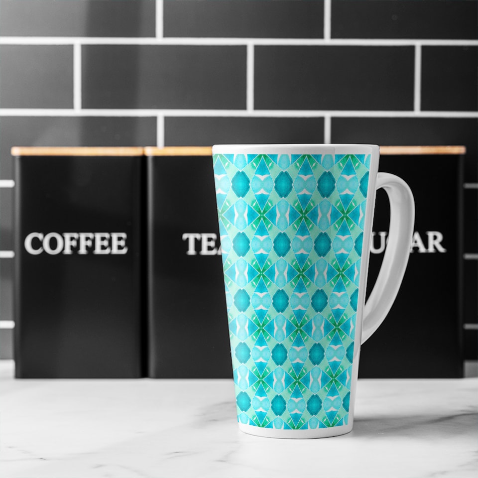 image 1 of Green Cool Boho Chic Summer Latte Mug
