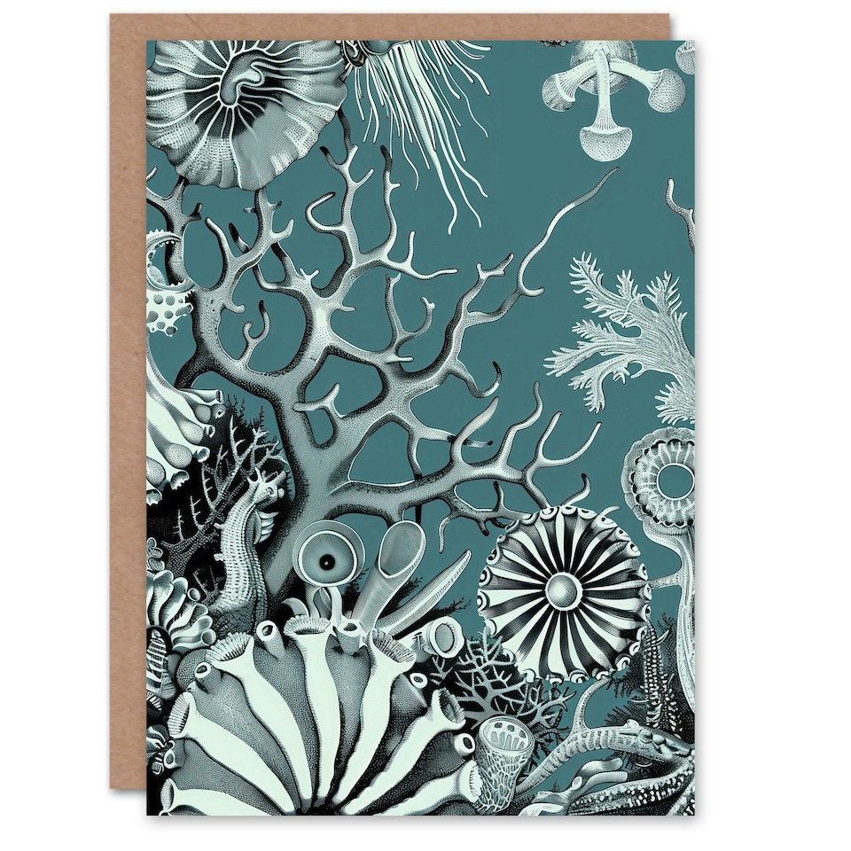 image 1 of Coral Reef Life Aquatic Landscape Design Him Her Birthday Card